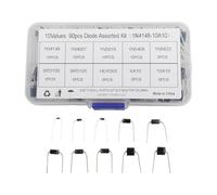 Tidevib Kit di diodi con 90 pezzi e 10 tipi tra cui 1N4148, 1N4007, 1N5819, 1N5408, 1N5822, SR3100, SR5100, HER303, 6A10, 10A10 per riparazioni elettriche e progetti fai da te