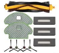 Tidevib Kit di parti per aspirapolvere robotico con spazzola a rullo principale, spazzole laterali, filtro mop panno set per aspirapolvere robot OZMO 930 610 (A)