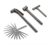 Tidevib Kit di strumenti di regolazione valvola motore moto, spessimetro 002-1 mm con 17 lame e 3 chiavi per valvole (8/9/10 mm), in acciaio inox, per messa a punto e riparazione