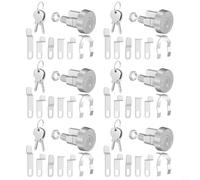 Tidevib Kit hardware di ricambio per cassetta postale in metallo, antifurto, con linguette di bloccaggio multiple, chiavi per armadietti, L-1172C (6 set)