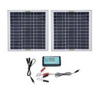Tidevib Kit solare a doppio pannello da 200 W con controller da 10 A, 23% di efficienza IP67 impermeabile per camper, barca, campeggio, sistema di alimentazione off-grid
