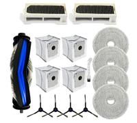Tidevib Kit spazzole laterali principali con panno mocio e sacchetti per la polvere per ECOVACS per Deebot per Mini Robot aspirapolvere, 1 set include 4 spazzole laterali, 4 salviette, 4 sacchetti, 2