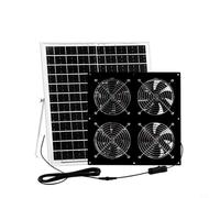Tidevib Kit ventola di scarico ad energia solare da 12 V con pannello da 25 W per polli, serre e capannoni, circolatore d'aria in metallo resistente alle intemperie (con pannelli solari)