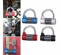 Tidevib Lucchetto a combinazione a 5 cifre per armadietti in lega di zinco resistente, serratura di sicurezza con codice girevole per quadrante, colore: Rosso/Argento/Blu/Nero