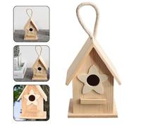 Tidevib Mangiatoia per uccelli da giardino in legno, robusta casetta per uccelli da esterno con fori preforati su albero o montaggio a parete, design per migliorare la biodiversità del cortile, 8,5 x