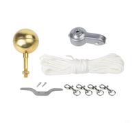 Tidevib Palla decorativa per asta da 7,6 cm e set di accessori con puleggia in nylon, clip a gancio e tacchetto per esporre bandiere in modo sicuro