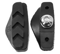 Tidevib Pastiglie freno a V per bici da strada per bicicletta - Blocchi freno Triple Contour con scanalatura guida fanghi a forma di V, per freni a C, nero