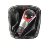 Tidevib Pomello del cambio manuale 5/6 marce e base di supporto, montaggio 6C 6R 2011-2019, pelle nera con cucitura rossa