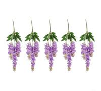 Tidevib Ramo di glicine artificiale, 60 cm, in seta, da appendere, per casa, matrimonio, giardino, decorazione bianca (viola)