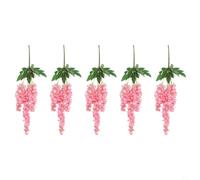 Tidevib Ramo di glicine artificiale, 60 cm, in seta, da appendere, per casa, matrimonio, giardino, decorazione bianca (rosa scuro)