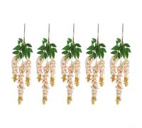Tidevib Ramo di glicine artificiale, 60 cm, in seta, da appendere, per casa, matrimonio, giardino, decorazione bianca (giallo chiaro)