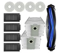 Tidevib Ricambio per kit di spazzole principali T50 per PRO, include 2 per spazzole principali, 4 stracci di pulizia, 4 filtri, per robot per la pulizia del pavimento
