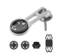 Tidevib Robusto supporto per computer da bici in alluminio con supporto per telefono in silicone per Garmin per Bryton per Cateye, accessorio multifunzione da ciclismo per navigazione e app, nero