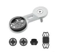 Tidevib Robusto supporto per computer da bici in alluminio con supporto per telefono in silicone per Garmin per Bryton per Cateye, accessorio multifunzione da ciclismo per navigazione e app, nero