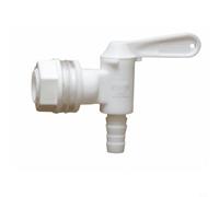 Tidevib Rubinetto per birra in plastica ABS con grande valvola di flusso design per la produzione di vino, secchio di fermentazione con collegamento standard da 2,5 cm (bianco)