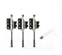 Tidevib Segnali pedonali realistici 3pcs LED Street Lights per layout della città e scene del treno 1:72