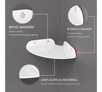 Tidevib Set di 2 mensole angolari in acrilico trasparente, 24 x 24 x 3 cm, montaggio a parete, salvaspazio, organizer salvaspazio per bagno, cucina, soggiorno