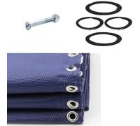 Tidevib Set di copertura di ricambio per sedia reclinabile da esterno, con accessori per il montaggio, tessuto resistente alle intemperie, per sedie a sdraio, 160 x 43 cm (blu)