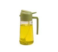 Tidevib Spruzzatore per olio in vetro 2 in 1 e dispenser da 470 ml/600 ml, con ugello spray regolabile e manico ergonomico per cucina