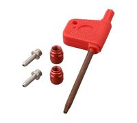 Tidevib SRAM - Set di 2 raccordi per tubo del freno a disco idraulico con barra filettata, inserto verde oliva e strumento per bicicletta, rosso + argento