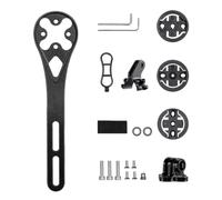 Tidevib Supporto per computer da bicicletta in lega di alluminio per Wahoo, Garmin, Bryton, per bicicletta, bici da strada e sospensioni, lunghezza 15 cm, nero