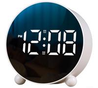Tidevib Sveglia digitale a LED con ampio display silenzioso senza | Due allarmi indipendenti, luminosità regolabile a 3 livelli, modalità di protezione degli occhi, per svegliarsi in tempo