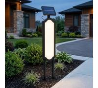 Tidevib Targa solare per esterni con numero civico con picchetto, luce LED luminosa per indirizzi per vialetto, funzionamento automatico dal tramonto all'alba