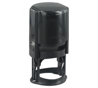 Tidevib Timbro rotondo autoinchiostrante con supporto per ufficio, lavoro e uso personale, diametro 40 mm, rosso, blu o nero