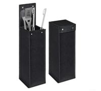 Tidgel Borsa per accessori per barbecue, 600D, impermeabile, da appendere, per utensili da barbecue, 16 x 16 x 51 cm