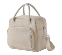 Tidgel Borsa termica per il pranzo, in velluto a coste, 9,5 l, resistente | Morbido velluto a coste, guscio in poliestere, resistente alle macchie, design elegante, nero o bianco