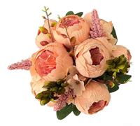 Tidgel Bouquet Finto di Peonie in Plastica 24cm Bouquet Finto di Peonie | Design realistico, texture dettagliata, elegante, per matrimoni, centri tavola, foto