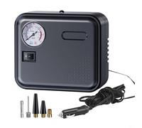 Tidgel Compressore d'aria portatile da 12 V, 30 l/min, digitale, con luce LED, per pneumatici auto, biciclette, attrezzature sportive, nero