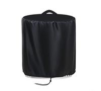 Tidgel Copertura per fuoco rotonda 600D, resistente alle intemperie e alla polvere, con custodia per esterni, patio, giardino, 56 x 35 cm, nero (nero)