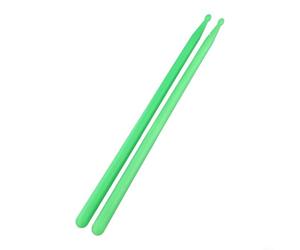 Tidgel Coppia di bacchette fluorescenti in nylon 5A che si illuminano al buio, luce di lunga durata, per spettacoli teatrali per batteria elettronica jazz, colore verde
