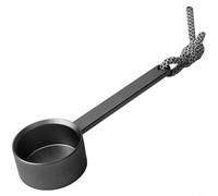 Tidgel Cucchiaio dosatore da caffè in lega di alluminio con manico lungo e cordino, paletta ergonomica da 15 cm per macinare, tè, zucchero, cucina, bar, strumento per barista (nero)