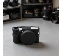Tidgel Custodia morbida in silicone per PowerShot G7 X Mark III, custodia protettiva sottile con copriobiettivo, antigraffio, colore: rosa, bianco, nero, facile e veloce da usare (nero)