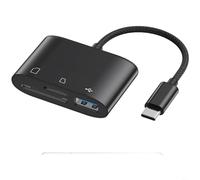 Tidgel Lettore di schede USB-C, adattatore SD/TF da 5 Gbps con ricarica PD da 60 W, in alluminio per hub OTG per iPhone 15 Pro Max per iPad per MacBook Trasferimento dati da viaggio aereo Deep Space