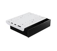 Tidgel Organizer per cassetti sotto la scrivania, 33 cm di profondità x 24 cm di larghezza x 7,1 cm di altezza, in plastica ABS, autoadesivo o a vite, vassoio portaoggetti per fogli A4, quaderni (nero