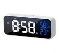 Tidgel per sveglia Elettronica Display LED Luci Regolabili 5 Livelli | Schermo digitale chiaro, mostra per ora data temperatura umidità, lettura per facile al buio