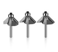 Tidgel Punta per fresa a 45 gradi con cuscinetto, gambo da 1/2 pollice smussato per profilatura dei bordi, per macchine per la lavorazione del legno e incisione (12 mm x 31,75 mm)