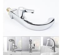 Tidgel Rubinetto cromato per lavabo da bagno con maniglia singola per acqua fredda, rubinetto ad arco alto con design a gorgogliatore, costruzione in lega di rame