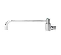 Tidgel Rubinetto da cucina girevole in rame semi-automatico con beccuccio oscillante monocomando montaggio a parete miscelatore per lavello per casa ristorante argento 25 cm (25 cm)