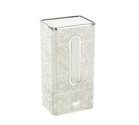 Tidgel Scatola per fazzoletti da parete in argento trasparente con texture ondulata d'acqua, dispenser capovolto per asciugamani per il viso in bagno, cucina, WC (cassetto aggiornato)