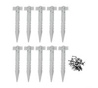 Tidgel Staffe per traversine da giardino in metallo, resistenti alle intemperie, per aiuole rialzate, sentieri e bordi del vialetto, 10/20 pezzi (10 pezzi)