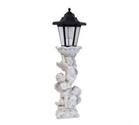 Tidgel Statua per giardino per solare Angeli 3 Design Unico Statua per(White)