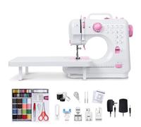 Tidjani Mini macchina da cucire per principianti, mini macchina da cucire con tavolo allungabile, 6 piedini sostituibili, kit da cucito portatile, equipaggia 12 punti, adatta per bambini, adulti e
