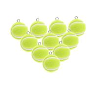 TIDTALEO 10 Pezzi Charm Mini Pallina da Tennis 2cm in Flocking Verde per Bigiotteria Fai da Te Accessori Versatili per Bracciali e Portachiavi a Tema Sportivo