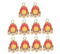 TIDTALEO 10 pezzi Ciondoli Fiamma per Gioielli Fai da Te Pendenti Artigianali per Bracciali Collane ed Orecchini Design Fiammante Brillante e Liscio Accessori Versatili per Creazioni