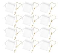 TIDTALEO 12 Braccialetti Rosario Mini per Battesimo e Comunione con Perline e Croce in Lega, Stile Elegante e Spiritualità, per Feste e Occasioni Speciali