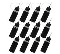 TIDTALEO 12 Flaconi Applicatori a Pressione in Plastica Nera da 10 Ml Punta Ago di Precisione Contenitori Contagocce per Colla per Artigianato Medicina e Viaggi